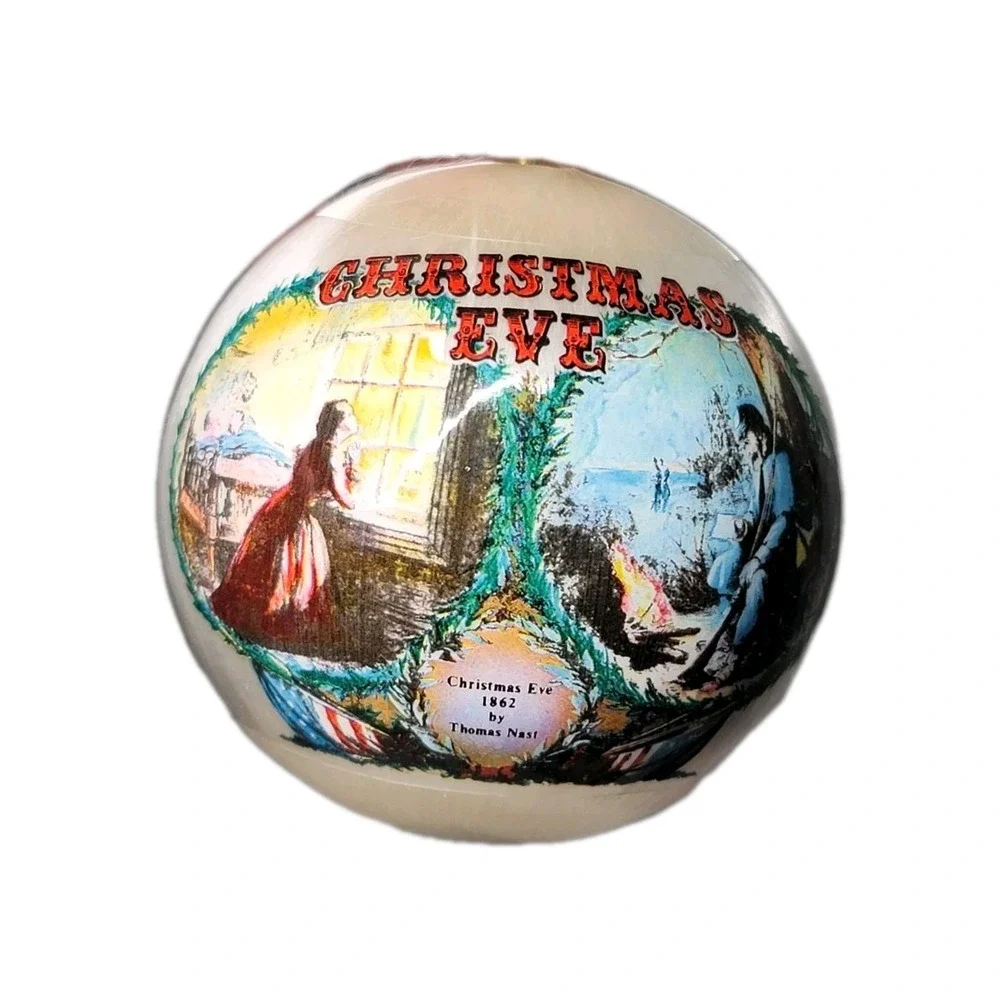 Lot of 4 Vintage Shatter‎ Resistant Satin Silk Balls Ornaments Red Bird, Sleigh